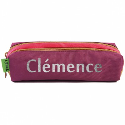 Trousse Tann's double personnalisable rouge et violet Les Griottes