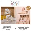 Pack 1 chaise Tobo White + 1 baby set + 1 tablette + 1 coussin Farrow  par Charlie Crane