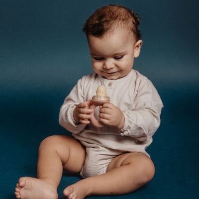 Sucette grignoteuse anti étouffement rose