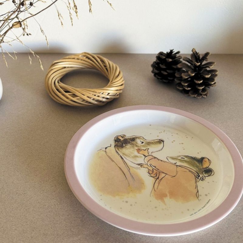 Assiette bébé ernest et célestine rose (18 cm) Petit Jour Paris Ambiance 3