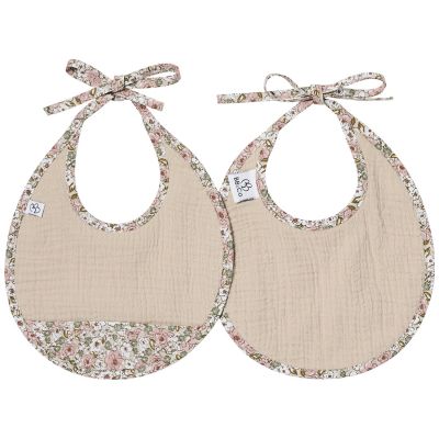 Lot de 2 bavoirs naissance gaze de coton Afternoon Tea