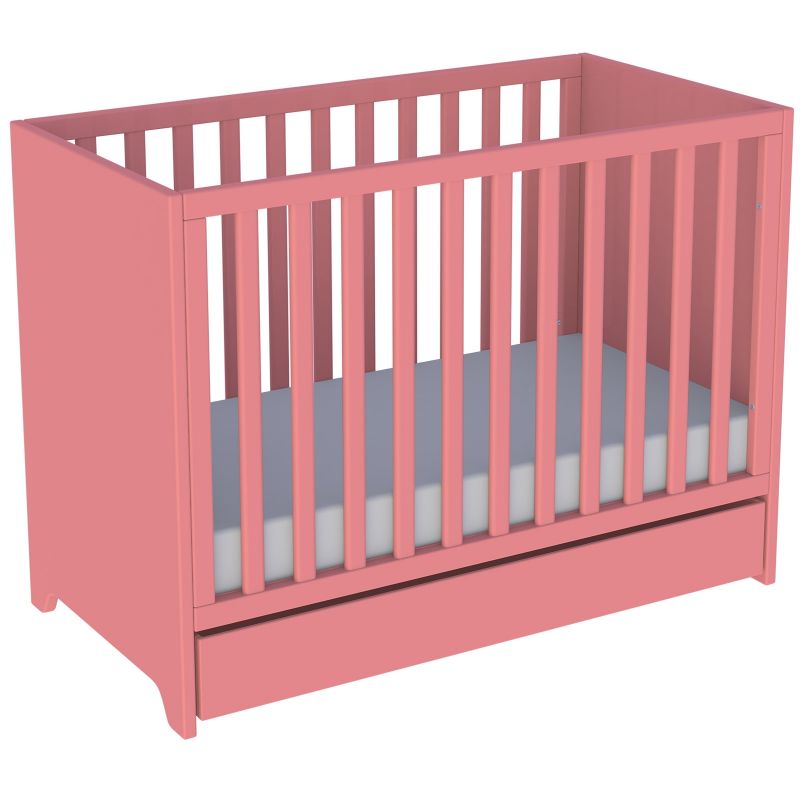 Lit bébé évolutif Mini Lou Corail (60 x 120 cm) Théo