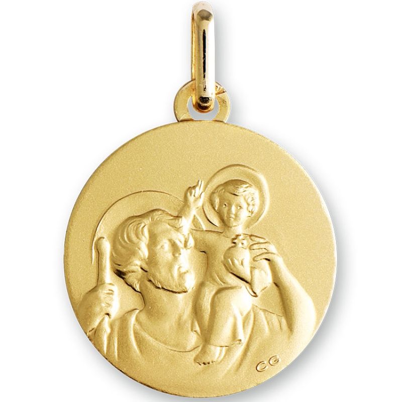 Médaille Saint Christophe personnalisable (or jaune 750°) Lucas Lucor