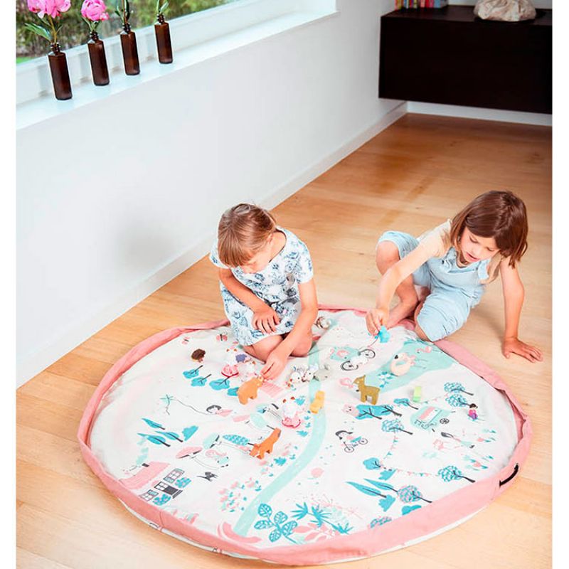 Sac à jouets 2 en 1 réversible Original Print Walk in a park Play&Go Ambiance 2