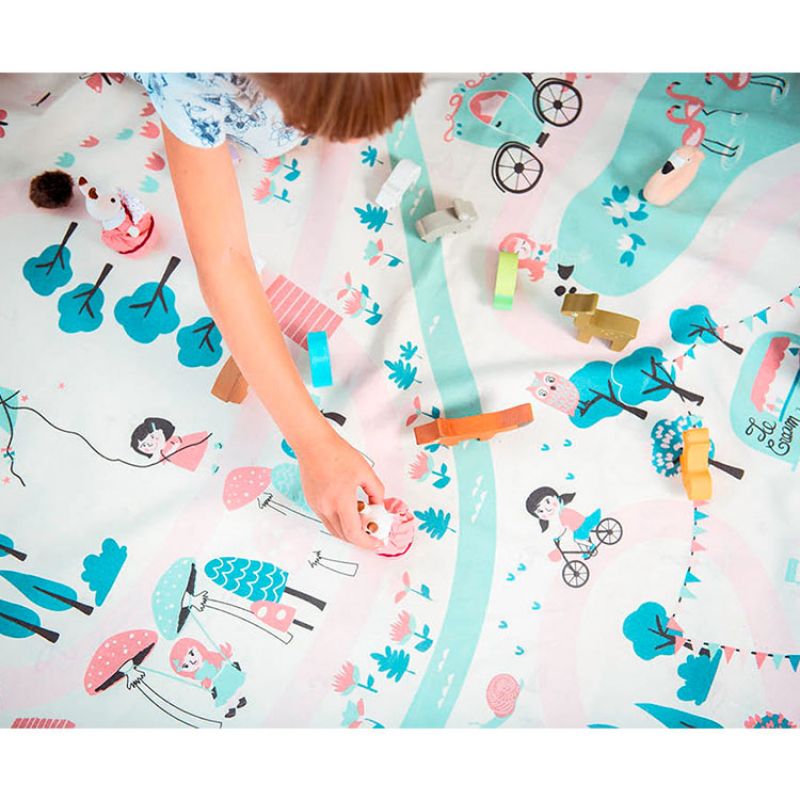 Sac à jouets 2 en 1 réversible Original Print Walk in a park Play&Go Ambiance 9