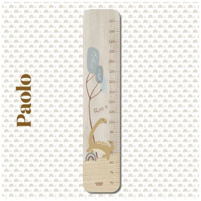 Toise en bois XXL Scennette Dino personnalisable Charlie et Suzie