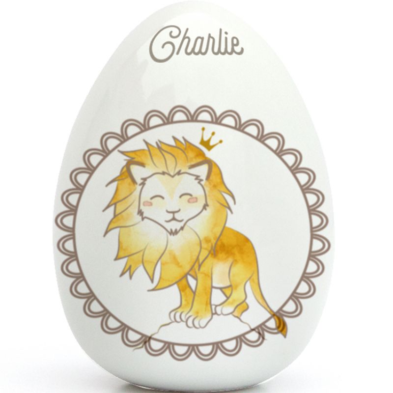 Oeuf en porcelaine Lion (personnalisable) Gaëlle Duval