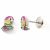 Variation Rose, jaune, bleu du produit Boucles d'oreilles à vis Perroquet (argent 925) de la marque Baby bijoux