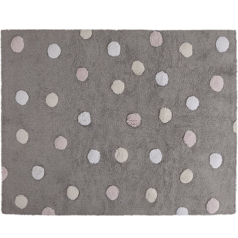 Tapis lavable gris à pois de 3 couleurs (120 x 160 cm) Lorena Canals