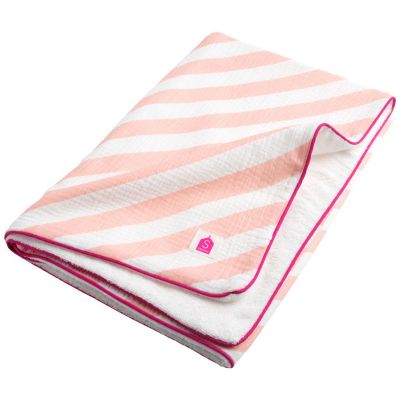 Serviette de plage à rayures Roses Pop (90 x 90 cm)