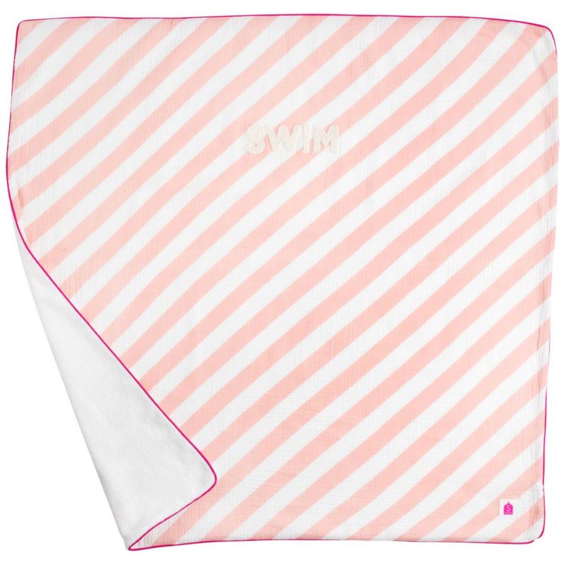 Serviette de plage à rayures Roses Pop (90 x 90 cm) Sauthon Produit 3