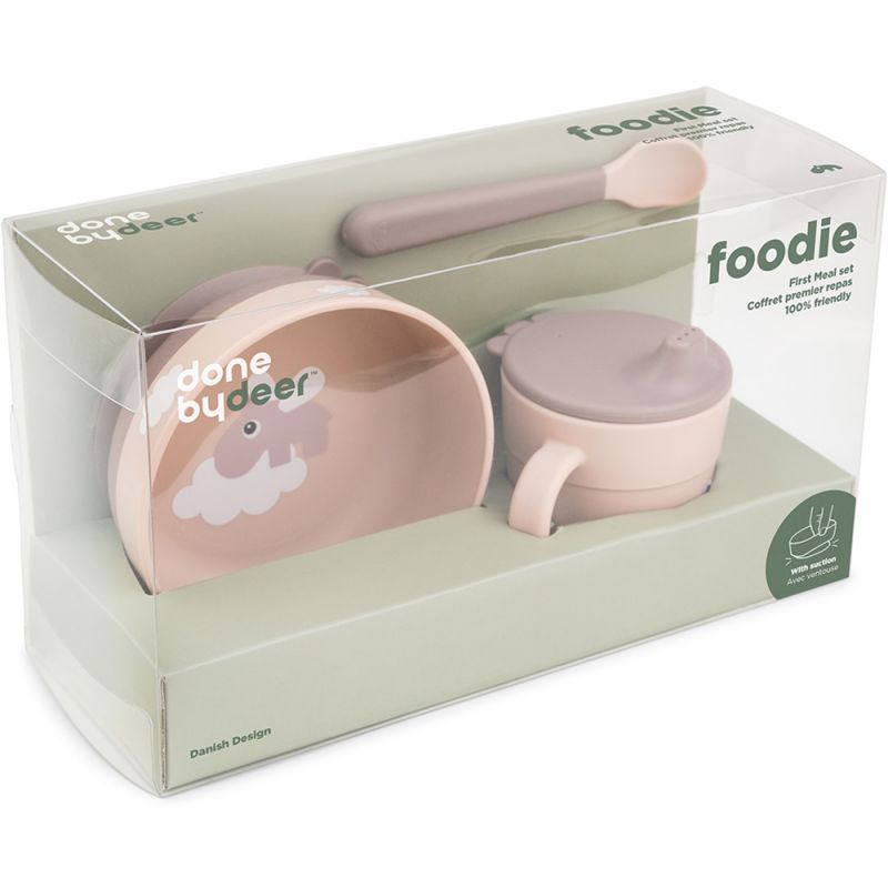 Coffret premier repas Happy clouds Rose (3 pièces) - Reconditionné Done by Deer Produit 6