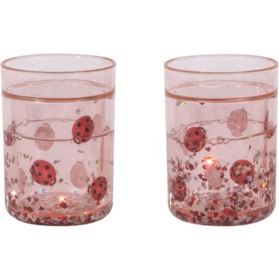 Lot de 2 gobelets à paillettes Coccinelle  par Konges Slojd