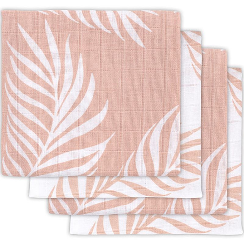 Lot de 4 langes Nature rose pâle (70 x 70 cm) Jollein