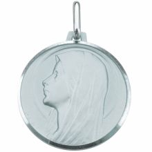 Médaille ronde Vierge profil 20 mm (argent 925°)  par Premiers Bijoux