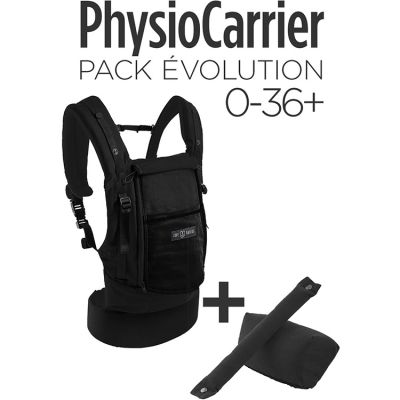 Pack Evolution Porte Bebe Physiocarrier En Coton Noir