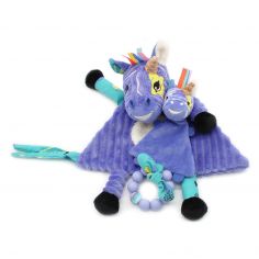 Coffret cadeau doudou plat et anneau de dentition Kiprokos le zèbre - Les Déglingos