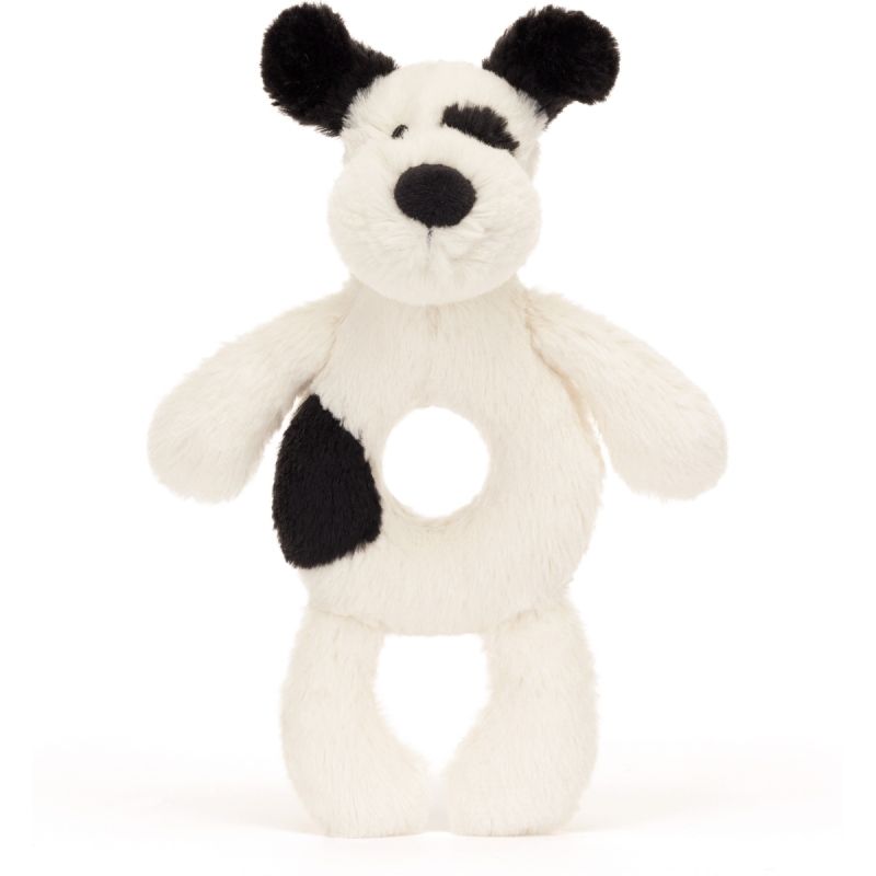 Hochet Bashful Chien noir et crème (18 cm) Jellycat Produit 1 grande taille