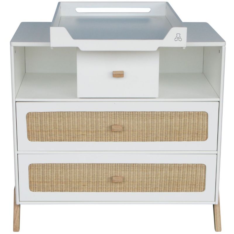 Pack commode et plan à langer Marelia blanc neige Théo