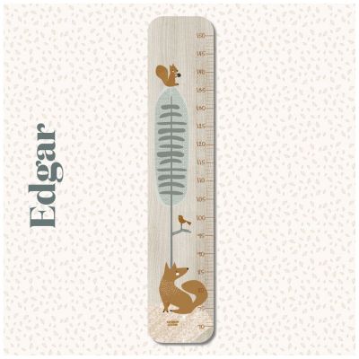 Toise en bois Renard Forêt Edgar personnalisable Charlie et Suzie