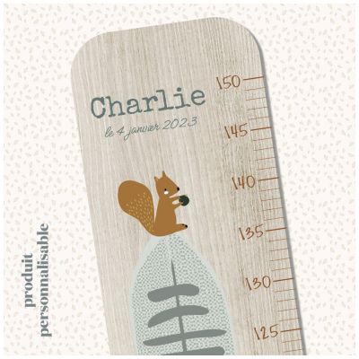 Toise en bois Renard Forêt Edgar personnalisable