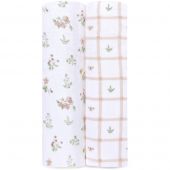 Lot de 2 maxi-langes essentials country floral (112 x 112 cm)