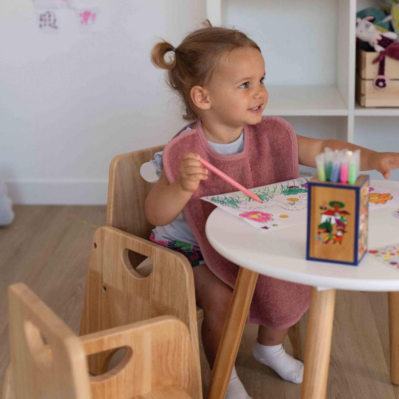 Bavoir maternelle en éponge Rose Trois Kilos Sept Ambiance 7