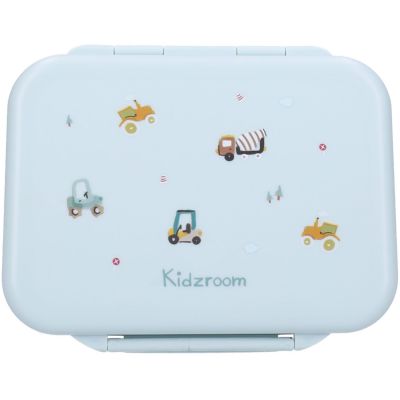 Lunch box inox 2 compartiments Véhicules bleu