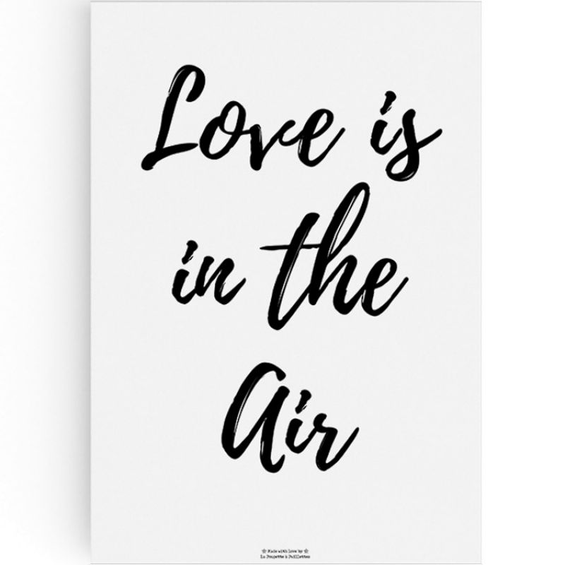 Affiche A3 Love is in the air La Poupette à paillettes