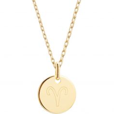 Collier chaîne médaille Bélier personnalisable (plaqué or) - Petits trésors