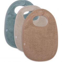 Lot de 3 bavoirs en éponge Sea Green-Nougat-Biscuit - Jollein