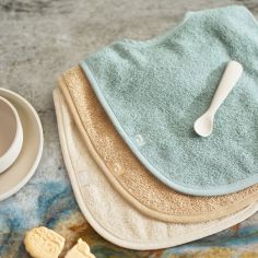 Lot de 3 bavoirs en éponge Sea Green-Nougat-Biscuit