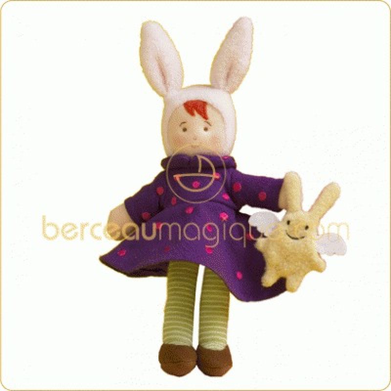 Peluche Petite fille aux oreilles lapin (22 cm) Trousselier