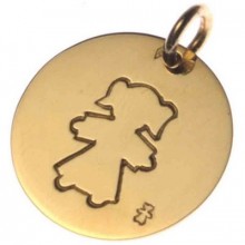Médaille Pastille petite fille 18 mm (or jaune 750°)  par Loupidou