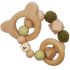 Anneau de dentition en bois ours olive et kaki (personnalisable) - Tata Lucette