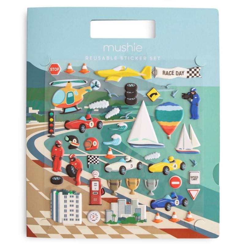 Autocollants réutilisables Sticker Book Race Mushie Produit 1