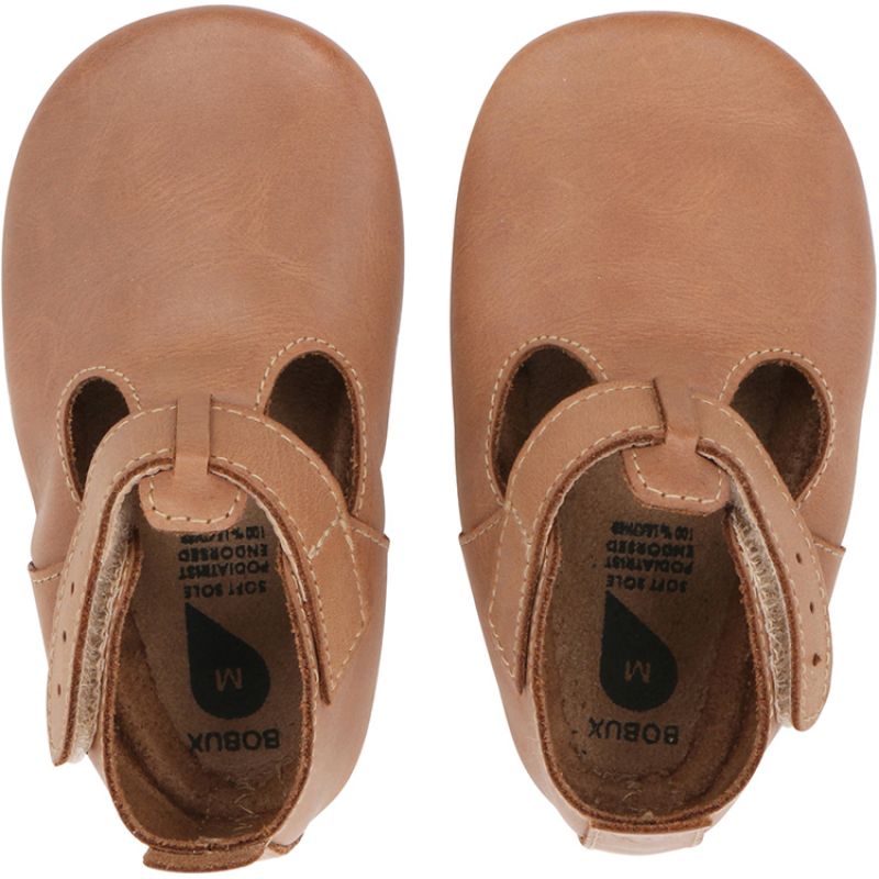 Chaussons bébé en cuir Soft soles Jack & Jill caramel (3-9 mois) Bobux