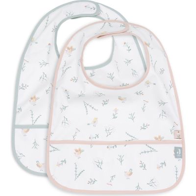 Lot de 2 bavoirs plastifiés Lovely Birds Jollein