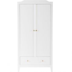 Armoire 2 portes + 1 tiroir Opéra blanche - Maison Charlotte
