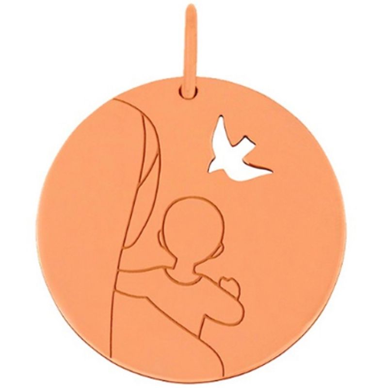 Médaille Vierge ajourée (or rose 18 carats) Maison La Couronne
