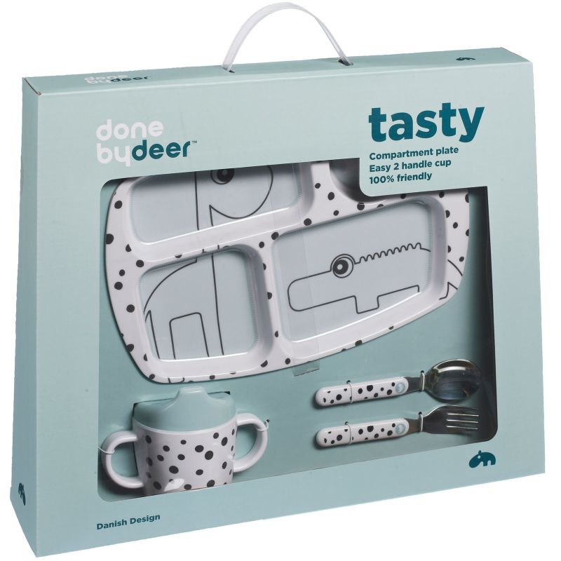 Coffret repas Dots 1er repas bleu (4 pièces) Done by Deer