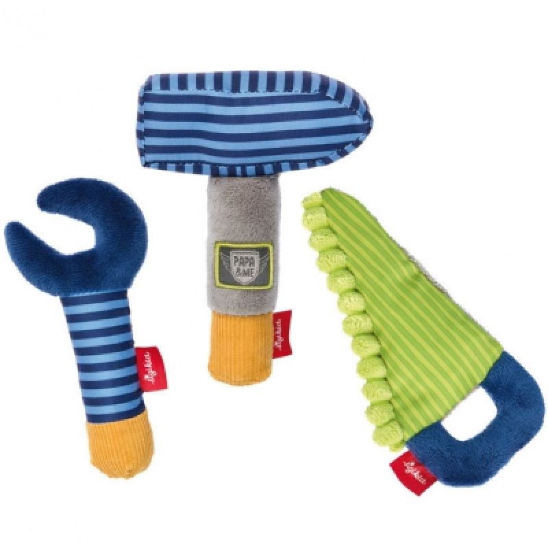 Lot de 3 hochets outils Papa & me (16 cm) Sigikid