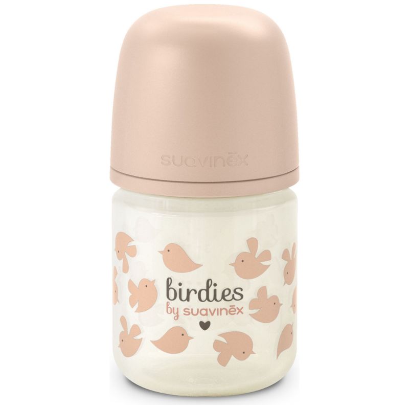 Biberon en verre tétine SXPro Xs Birdies Rose (120Ml) Suavinex Produit 1