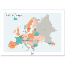 Affiche A3 Carte de l'Europe  par Kanzilue