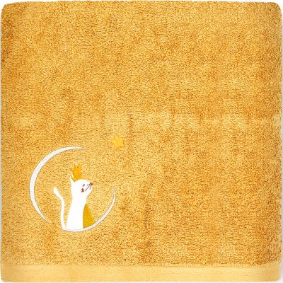 serviette de bain chat caramel personnalisable (50 x 100 cm)