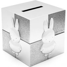 Tirelire Cube Miffy (métal argenté)  par Zilverstad