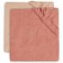 Lot de 2 housses de matelas à langer en éponge Pale Pink/Rosewood (50 x 70 cm) - Jollein