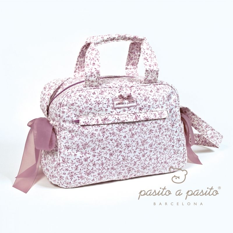 Sac à langer à fleurs rose Pasito a pasito