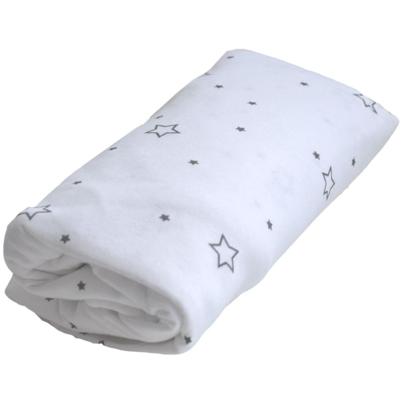 Drap housse imperméable 2 en 1 Etoiles grises (60 x 120 cm) Domiva