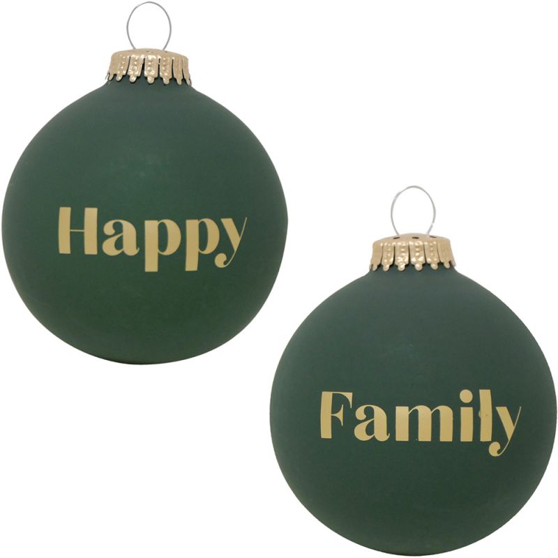 Boule de Noël verte Happy Family Baubels